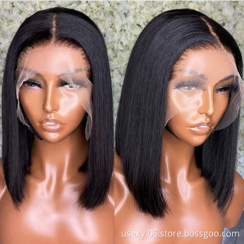Overnight Delivery Curly Cuticle Aligned Closure Brazilian Bob Virgin Frontal For Black Women Lace Front Human Hair Wigs